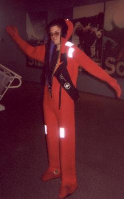 [Photo: Me in a bright orange... thing]