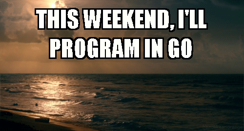 This weekend, I'll program in Go