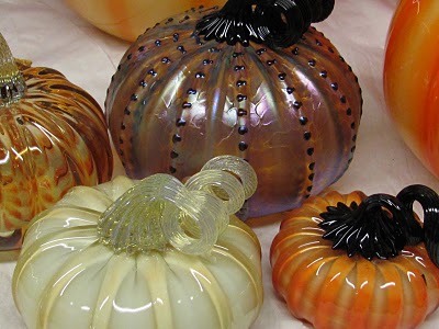 [glass pumpkins by Nourot Benician Glass]