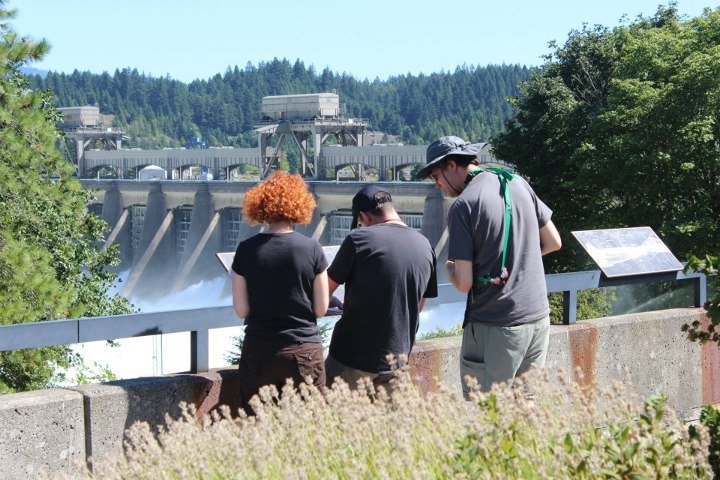Gathering data at Bonneville Dam