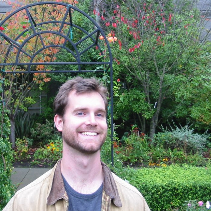 [Photo: Chuck Groom at the rose garden near the locks]