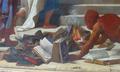 [Photo: Painting of a book-burning (detail)]