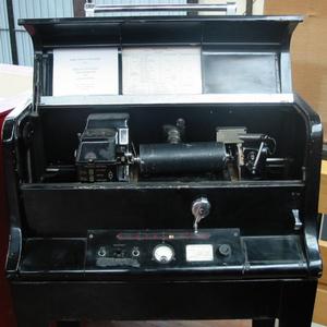 [Photo: Early fax machine]