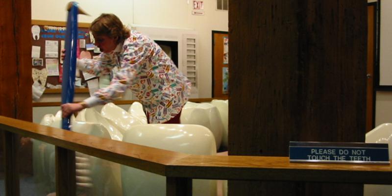 [Photo: Trudy and Rudy at the Dental Health Theater]