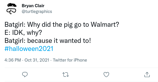 Riddle: Why did the pig go to Walmart? Answer: Because it wanted to!