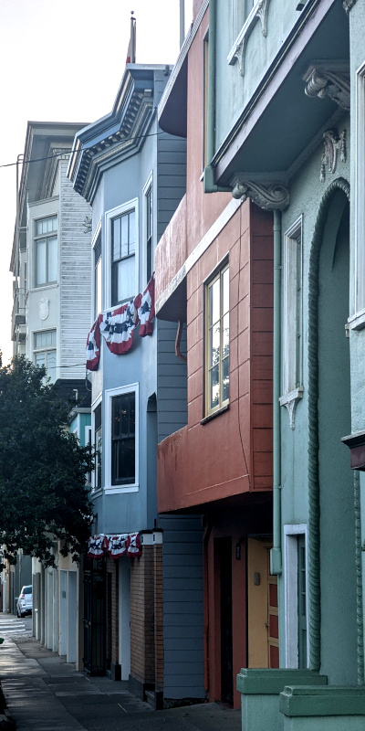 [Photo: House with bunting]