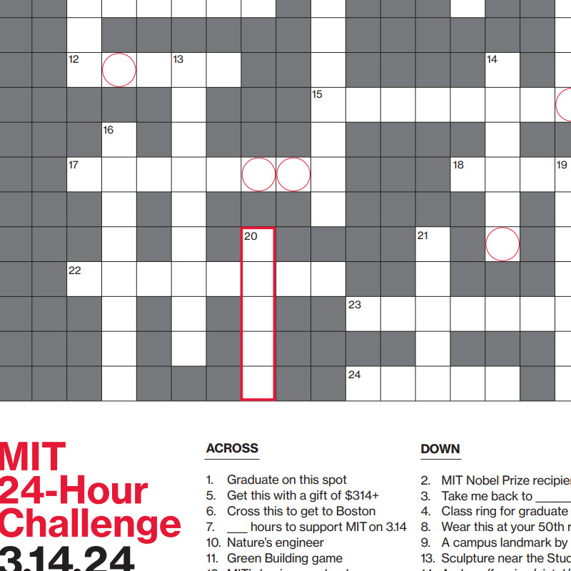 screen shot: part of a crossword grid and some clues