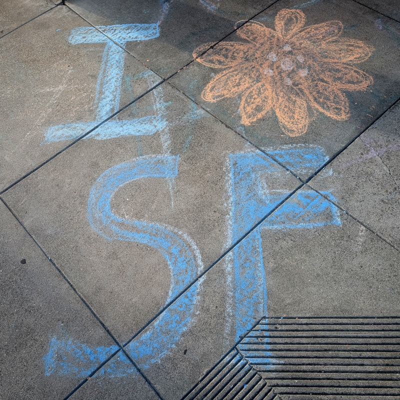 sidewalk chalk art: I 🌼 SF