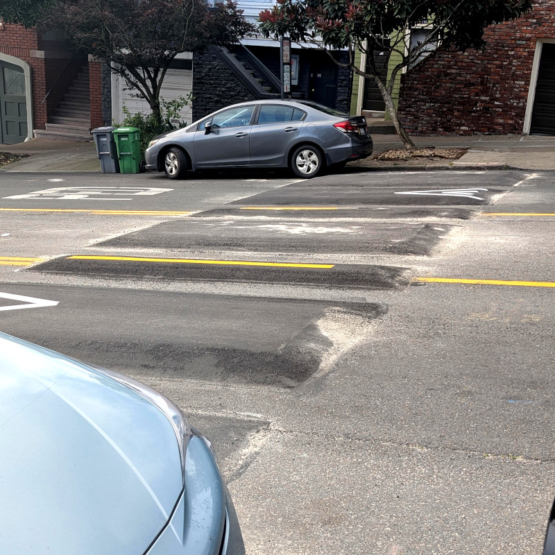 city street with some subtle speed humps